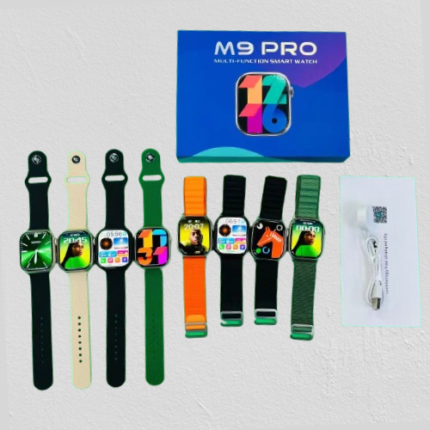 "M9 Pro Smart Watch: AMOLED Display, Dual Straps - Stylish Fitness Companion"